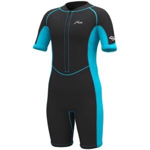 HEVTO Kids Wetsuit 10 Shorty Neoprene Nylon 2MM Black Turquoise Guardian Youth